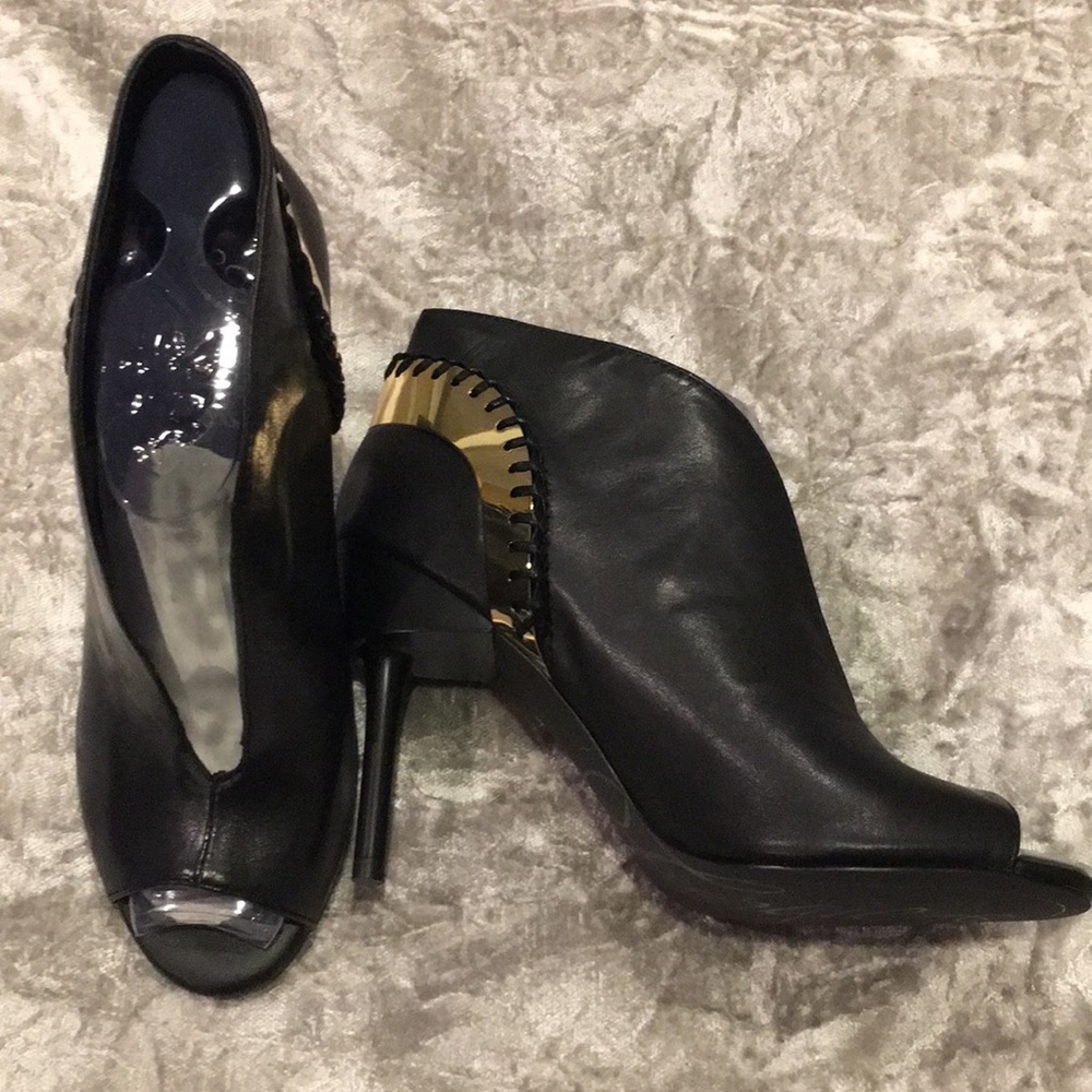 Fergie leather peep toe bootie